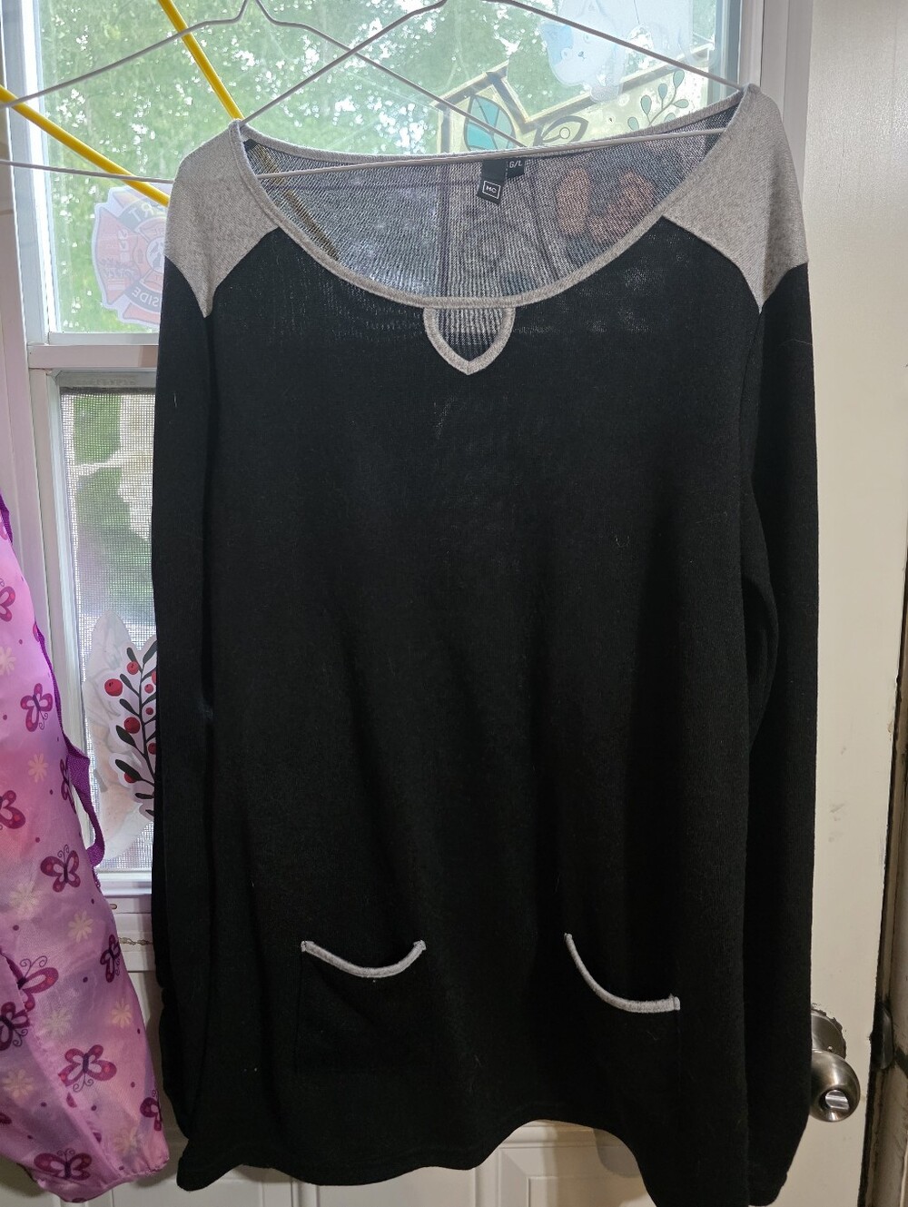 MCM Black Pullover Sweater with Gray Trim